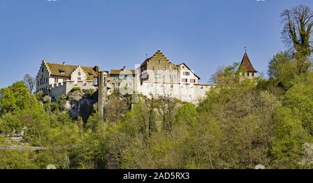 Castello Laufen alle Cascate del Reno, vicino Schaffhausen, Svizzera Foto Stock