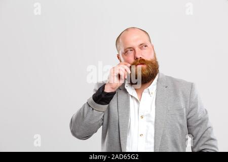 Malinconici uomo con i baffi e barba , Foto Stock