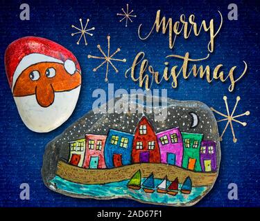 Concetto di Natale: Natale (Arte di ghiaia da Ruth Nagele-Dawson) Foto Stock