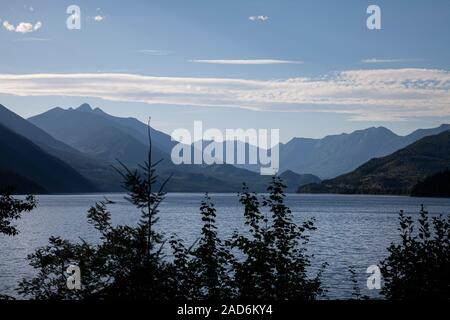 Lago Slocan, Nuova Denver, Slocan Valley, West Kootenay, British Columbia, Canada Foto Stock