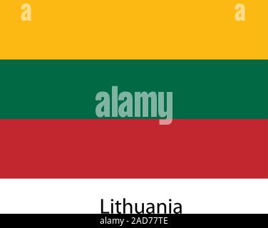 Bandiera del paese Lituania. Illustrazione Vettoriale. Colori esatti. Illustrazione Vettoriale