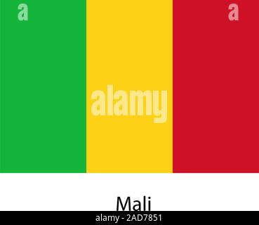 Bandiera del paese mali. Illustrazione Vettoriale. Colori esatti. Illustrazione Vettoriale