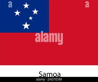 Bandiera del paese Samoa. Illustrazione Vettoriale. Colori esatti. Illustrazione Vettoriale