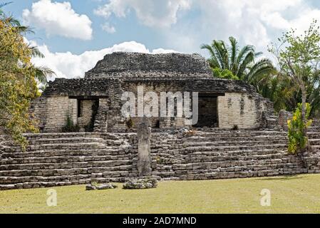 Le rovine della città maya di Kohunlich, Quintana Roo, Messico Foto Stock