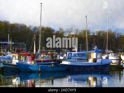 Piccole barche da pesca Foto Stock