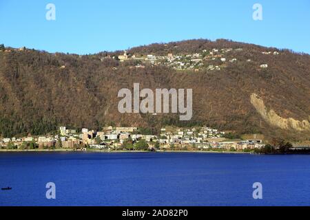 Melide sul Lago di Lugano e nella parte superiore del distretto di Carona di Lugano, Ticino, Svizzera Foto Stock