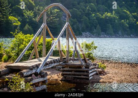 Una splendida vista della foresta nel parco nazionale di Acadia, Maine Foto Stock