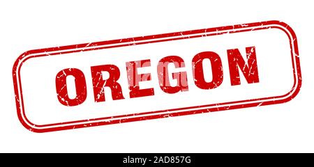 Timbro di Oregon. Oregon red grunge segno isolato Illustrazione Vettoriale