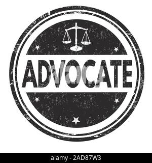 L'avvocato grunge timbro di gomma su bianco, illustrazione vettoriale Illustrazione Vettoriale