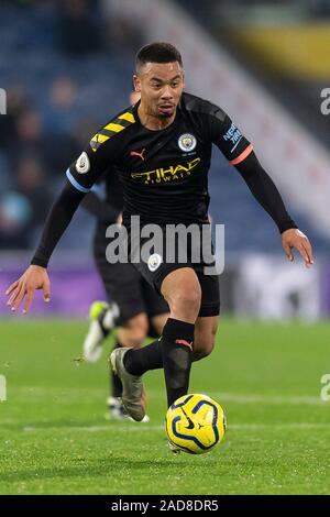 Burnley, Regno Unito. 03 Dic, 2019. Gabriel Gesù di Manchester City durante il match di Premier League tra Burnley e il Manchester City a Turf Moor il 3 dicembre 2019 a Burnley, Inghilterra. (Foto di Daniel Chesterton/phcimages.com) Credit: Immagini di PHC/Alamy Live News Foto Stock