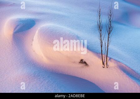 Formazioni di neve, Soeroeya Isola, Finnmark, Norvegia Foto Stock