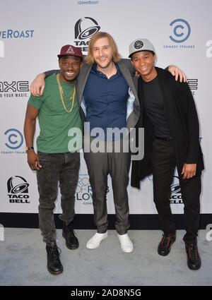 LOS ANGELES, CA. 27 agosto 2016: Commedia gruppo di Wave - Jamar vicini, Geremia Watkins & Willie Hunter presso la centrale di commedia arrosto di Rob Lowe presso Sony Studios, Culver City. © 2016 Paul Smith / Featureflash Foto Stock