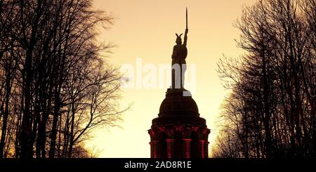 Hermann monumento, Detmold, Est Westphalia-Lippe, Renania settentrionale-Vestfalia, Germania, Europa Foto Stock