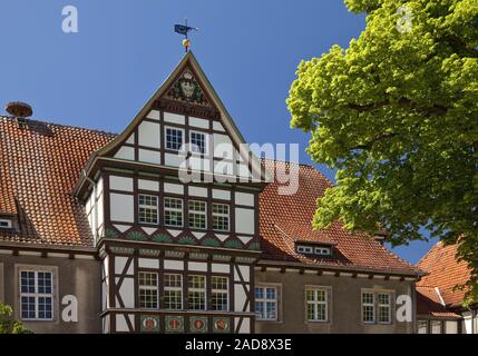 Il vecchio tribunale locale e carcere, ora carcere hotel, Petershagen, Noert Westfalia, Germania Europa Foto Stock