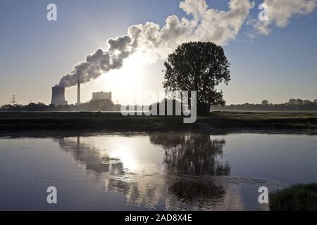 Disco di centrali elettriche a carbone Heyden, il riscaldamento globale, carbone phase-out, Petershagen, Germania Europa Foto Stock