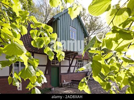 Mulino ad acqua Plaggenmuehle, Petershagen, East Westfalia, Renania settentrionale-Vestfalia, Germania, Europa Foto Stock