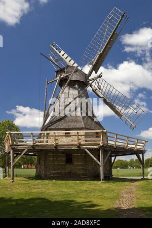 Mulino a vento Levern, Stemwede, East Westfalia, Renania settentrionale-Vestfalia, Germania, Europa Foto Stock