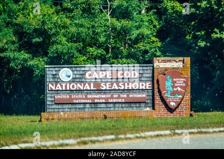 Una strada di accesso andando a Cape Cod National Seashore Foto Stock