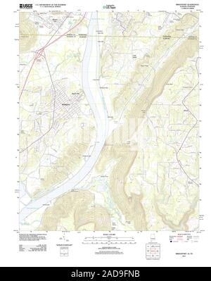 USGS TOPO Map Tennessee AL Bridgeport 20111013 TM il restauro Foto Stock