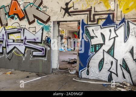 Graffiti, pareti dipinte, Renania settentrionale-Vestfalia, Germania, Europa Foto Stock