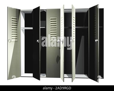 Scadenti di armadietti in spogliatoio Foto Stock