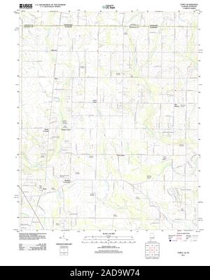 USGS TOPO Map Tennessee AL Toney 20111012 TM il restauro Foto Stock