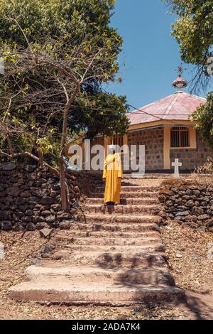 Monaco ortodosso Lago Tana, Etiopia Foto Stock