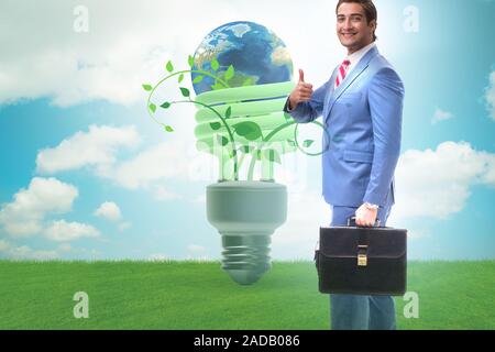 Energia verde anc ecologia nozione di imprenditore Foto Stock