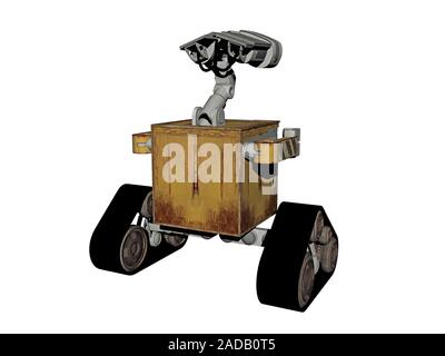 Piccolo robot su catene con la fotocamera Foto Stock