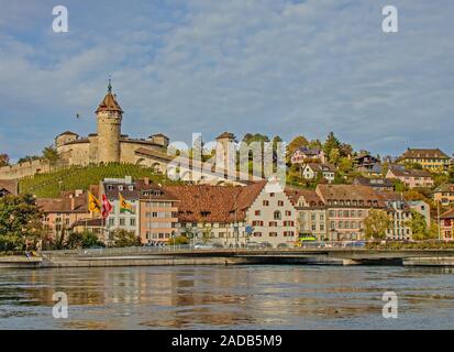 Fortezza Munot e la città vecchia di Schaffhausen, Svizzera Foto Stock