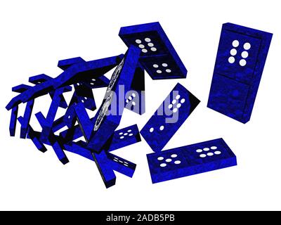 Domino disposte in modo diverso Foto Stock