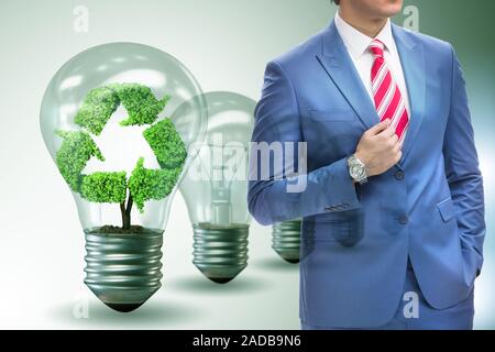 Energia verde anc ecologia nozione di imprenditore Foto Stock