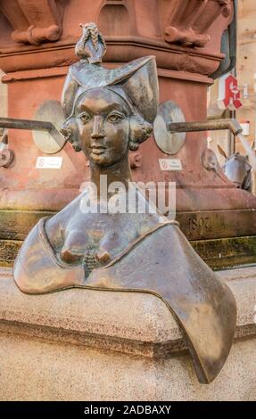 Le figure Kaiserbrunnen, Marktstaette costanza da Barbara e Gernot Rumpf Foto Stock