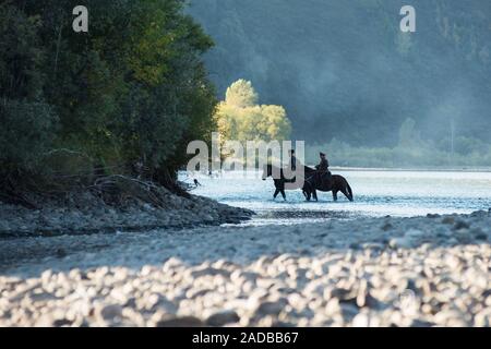 I discendenti dei Cosacchi in Altai Foto Stock