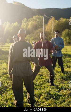 I discendenti dei Cosacchi in Altai Foto Stock