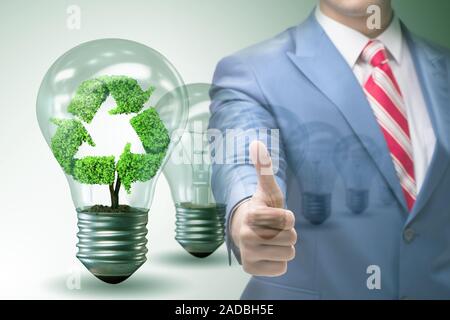 Energia verde anc ecologia nozione di imprenditore Foto Stock