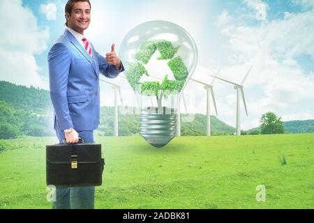 Energia verde anc ecologia nozione di imprenditore Foto Stock