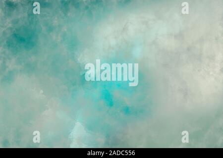 Abstract pittura moderna . Spazzola a secco di carta verniciata , tela , parete . Textured background in tonalità verdi e blu. Gli spruzzi di vernice. Onde, acqua, oceano Foto Stock