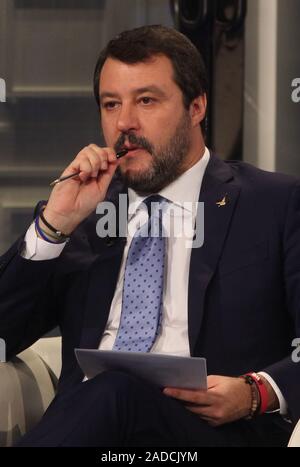 Matteo Salvini indossa calzini verdi a strisce Matteo Salvini wearing  striped green socks Roma 20/06/2018. Il Ministro dell'Interno ospite della  trasmissione tv Porta a Porta. Rome 20th of June. Italian Minister of