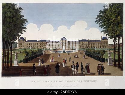 Vue du Palais et du Jardin des Tuileries - in 'Vues de Paris " par Courvoisier (, 1827 Foto Stock