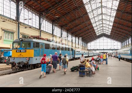 Budapest Nyugati Pályaudvar stazione ferroviaria, Ungheria Foto Stock