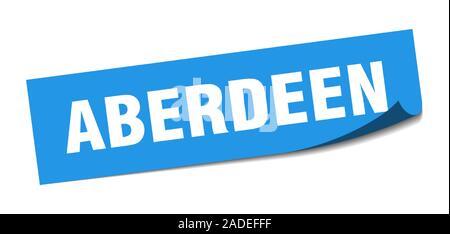 Adesivo di Aberdeen. Aberdeen blue square sbucciatore segno Illustrazione Vettoriale