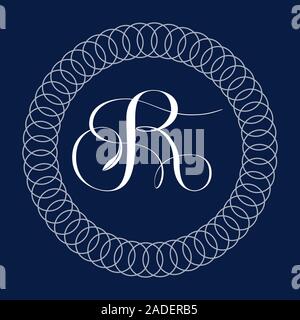 Unica lettera R monogram per azienda e branding del prodotto Illustrazione Vettoriale