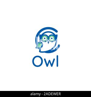 Vettore di gufo logo. Icona del gufo. Emblema del gufo Illustrazione Vettoriale