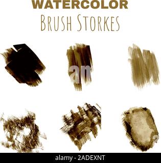 Set di disegnato a mano corse ad acquerello Illustrazione Vettoriale