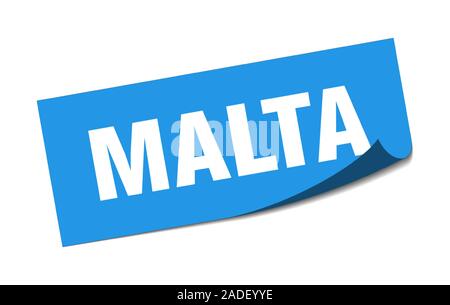 Adesivo di Malta. Malta blue square sbucciatore segno Illustrazione Vettoriale