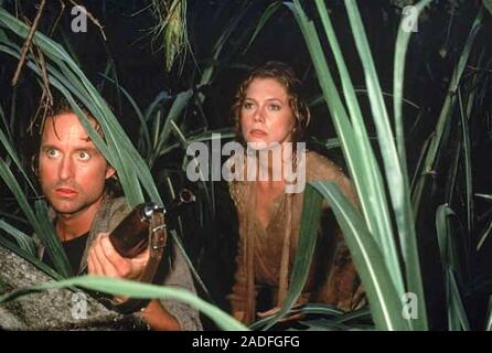 ROMANCING LA PIETRA 1984 XX Century Fox Film con Kathleen Turner e Michael Douglas Foto Stock