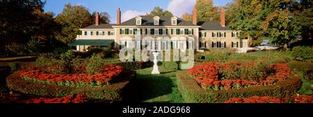 Facciata di una casa, Hildene Home di Robert Todd Lincoln, Manchester, Vermont, USA Foto Stock