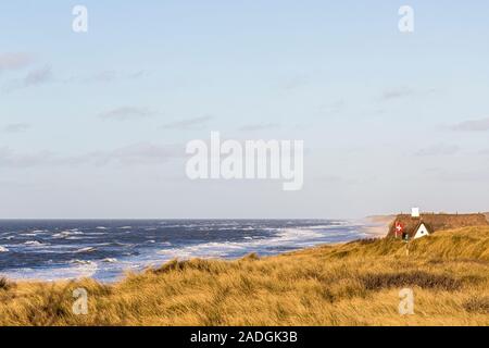 Sylt, Kampen, Haus am Kliff, Duenen, Meer Foto Stock