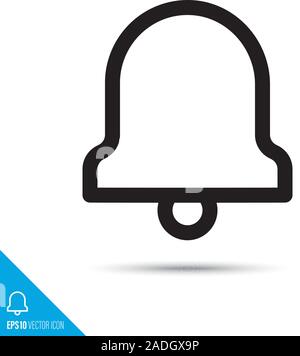 Campana di notifica icona linea. Avviso simbolo del vettore. Interfaccia utente pittogramma per web e app. Illustrazione Vettoriale